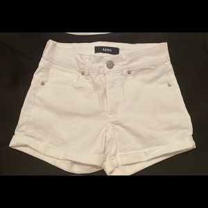 Aero  high rise midi white shorts